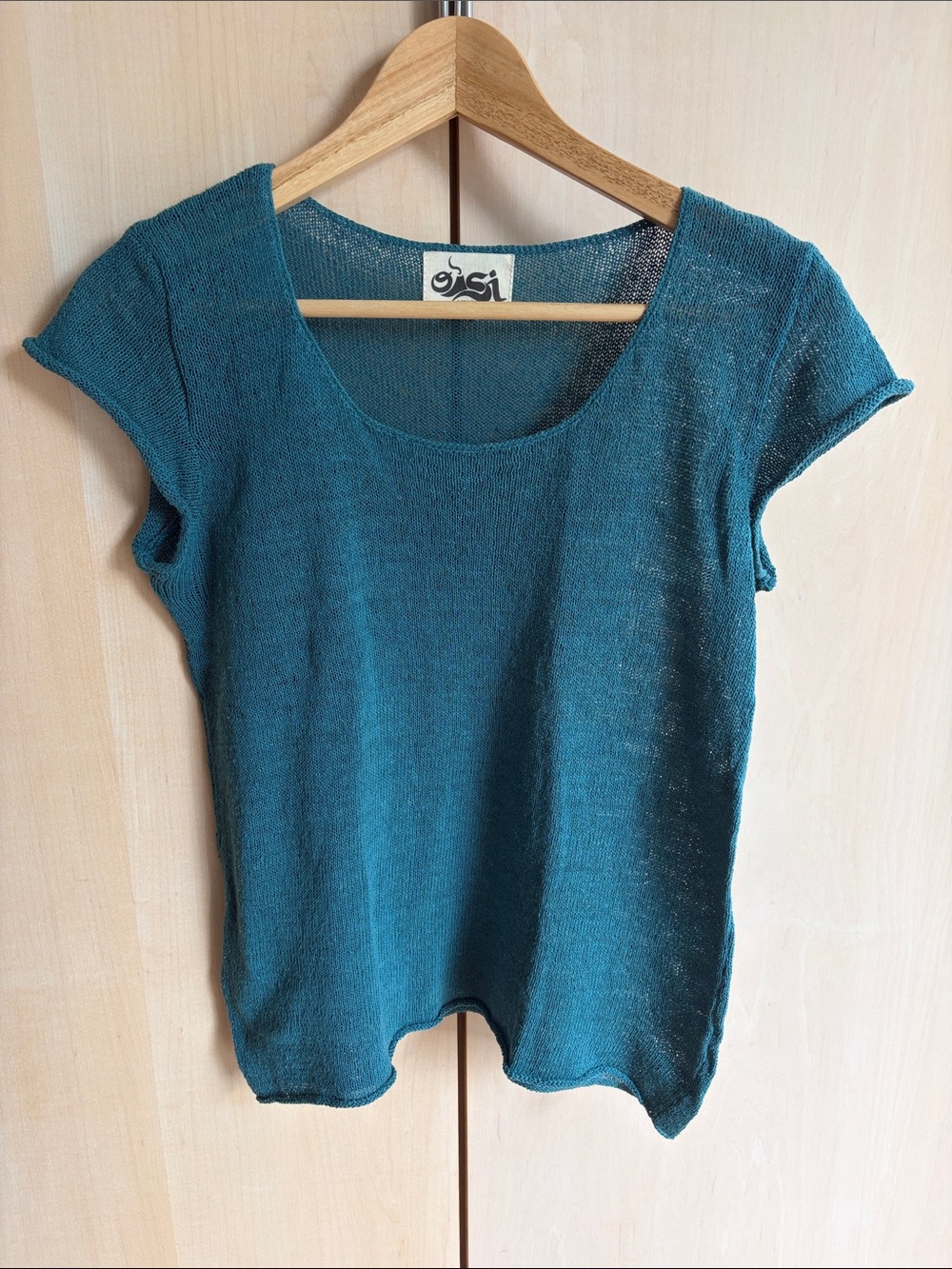 Silk Teal Short-Sleeve Knit Tee